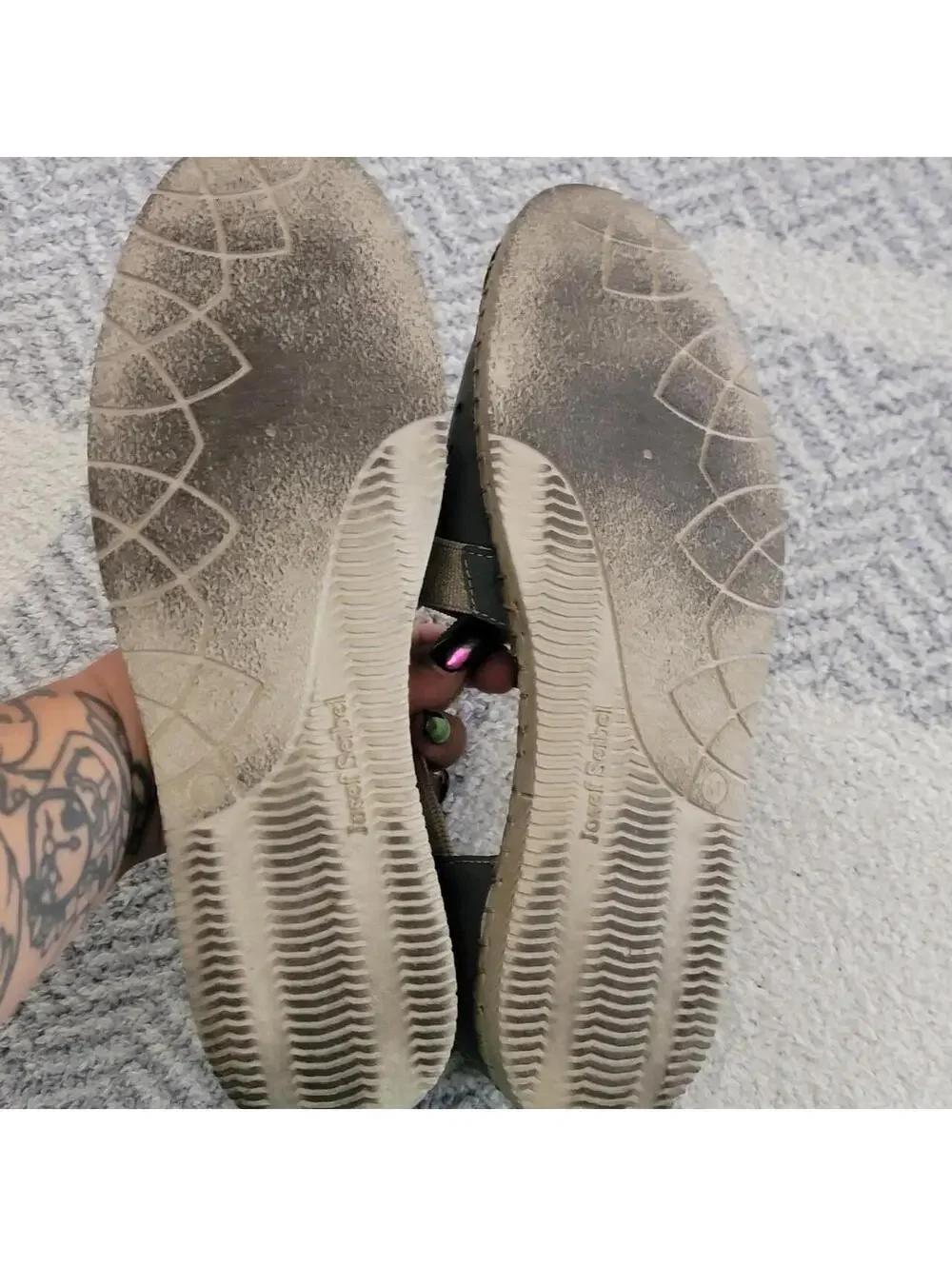 Josef Seibel gray leather espadrille flats